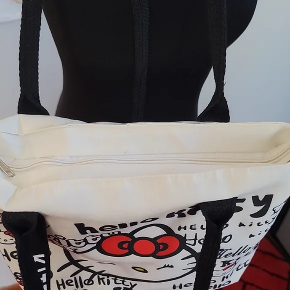 Hello Kitty White Tote with Black and Red Accents - Picture 6 of 9